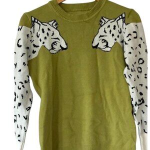 Snow Leopard Crew Neck Sweater